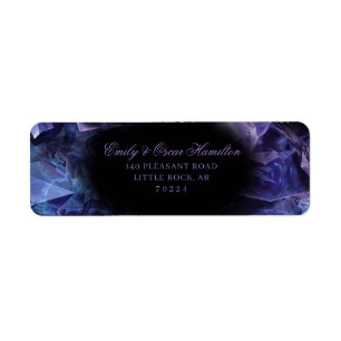 Dark Amethyst Boho Witch Crystals Return Address Label