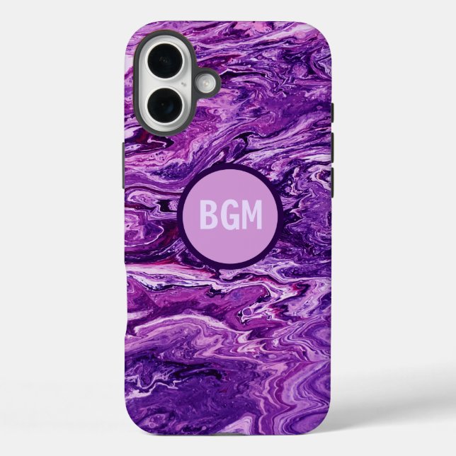 Dark Amethyst Marble Melt Case-Mate iPhone Case (Back)