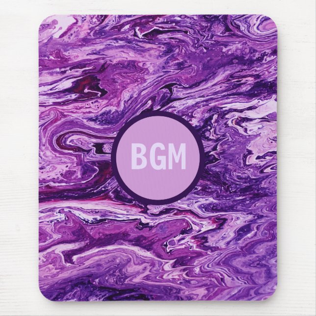 Dark Amethyst Marble Melt Mouse Pad (Front)