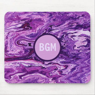 Dark Amethyst Marble Melt Mouse Pad