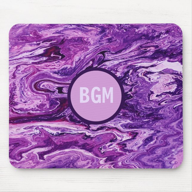 Dark Amethyst Marble Melt Mouse Pad (Front)