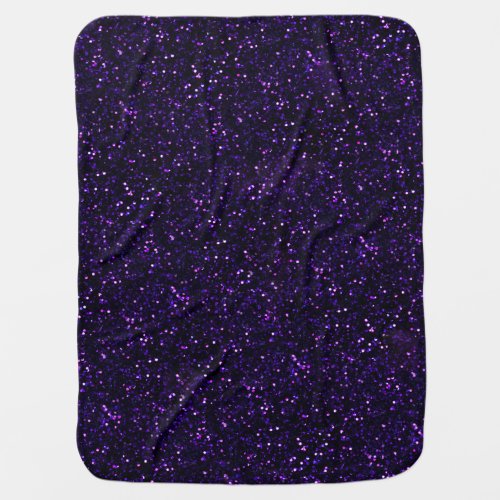 Dark Amethyst Purple Glitter Baby Blanket