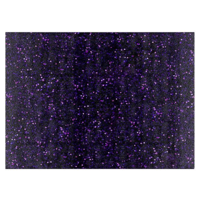 Dark Amethyst Purple Glitter Cutting Board (Front)