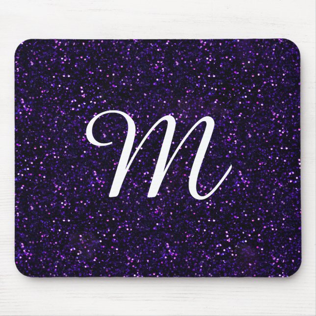 Dark Amethyst Purple Glitter Mouse Pad (Front)