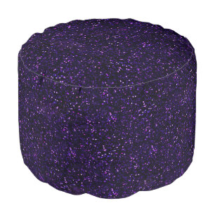 Dark Amethyst Purple Glitter Pouf