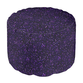 Dark Amethyst Purple Glitter Pouf