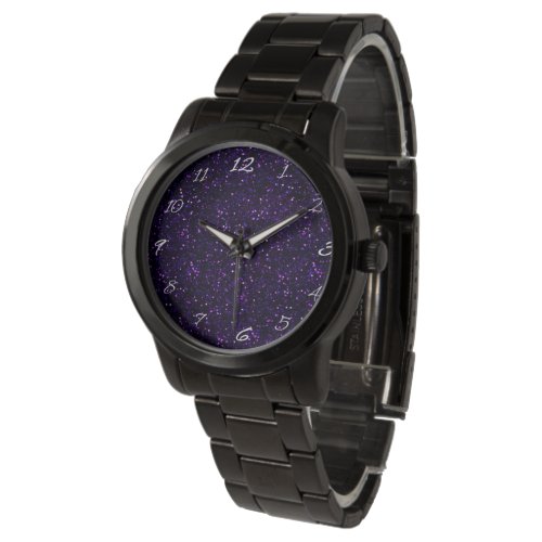 Dark Amethyst Purple Glitter Watch