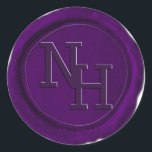 Dark Amethyst Purple Wax Seal Monogram Sticker<br><div class="desc">Modern Dark Amethyst Purple Wax Seal Stickers, With elegant sans serif font. Perfect for a luxurious and stylish Coordinating with the marble agate purple wedding Collection, with ultra violet colored metallic look - Wedding Monogram Initials Stickers for use on your invitation envelopes! ~ Check my shop to see the entire...</div>