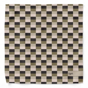 Dark and Beige Shades Color Blocks Pocket Square Bandana