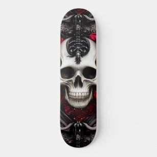 Dark and Gothic Skull and Roses Murial Skateboard