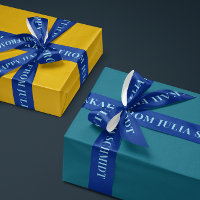 Dark and Ice Blue Simple Text Happy Hanukkah Gift