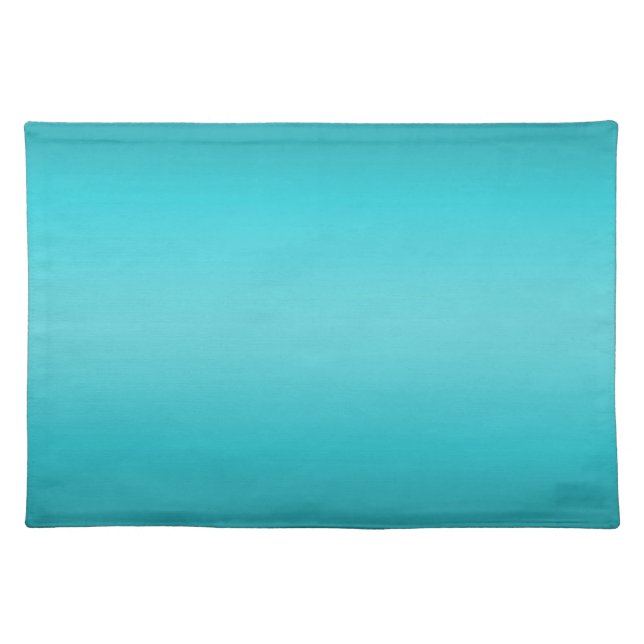 Dark and Light Aqua Blue Gradient - Turquoise Cloth Placemat (Front)