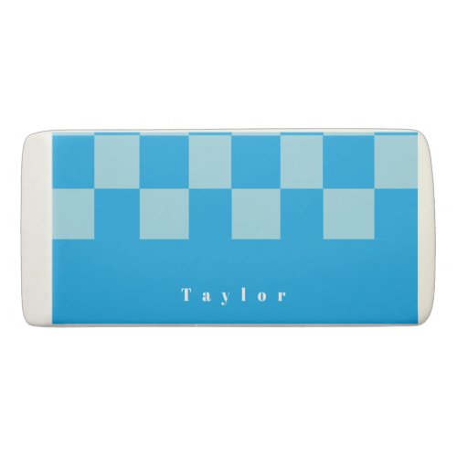 Dark and light blue square blocks pattern eraser