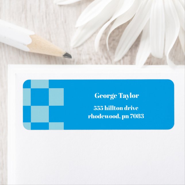 Dark and light blue square blocks pattern label (Insitu)