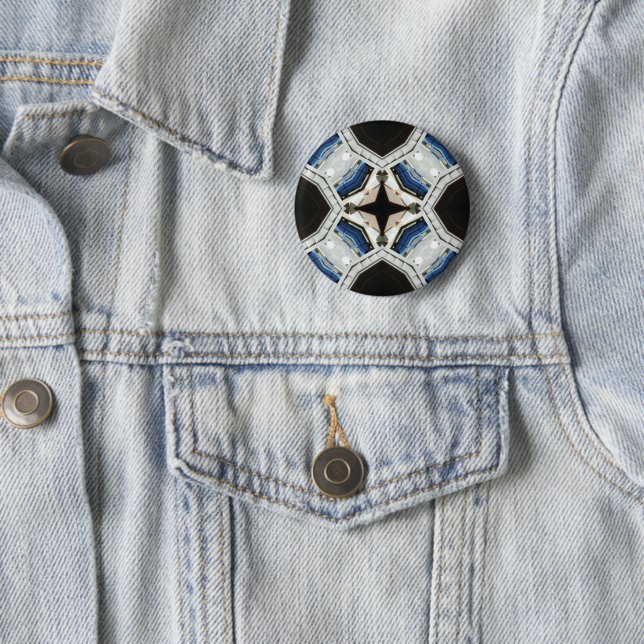 Dark and Light Blue White Design Button (In Situ)