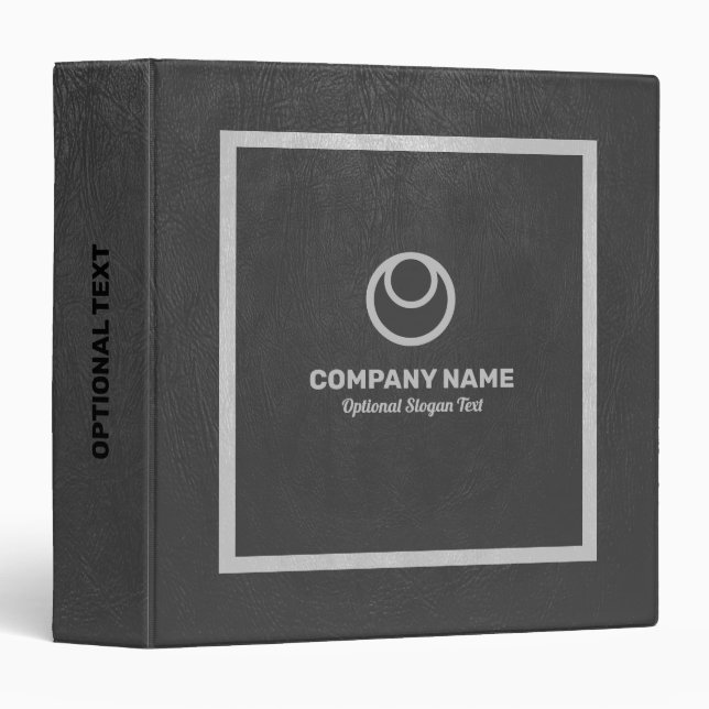 Dark and light gray faux leather texture 3 ring binder (Front/Spine)