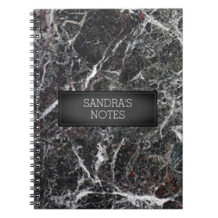 Dark And Light Gray Marble With Red Notebook