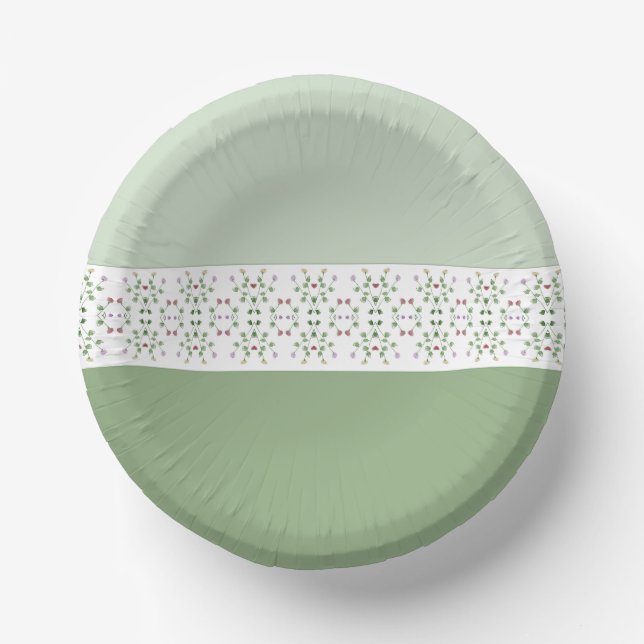 Dark And Light Green  Paper Bowls (Front)