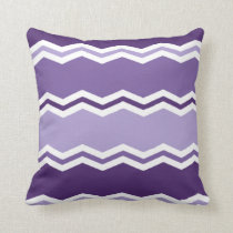 Dark and Light Lavender Purple Chevron Stripes Throw Pillow