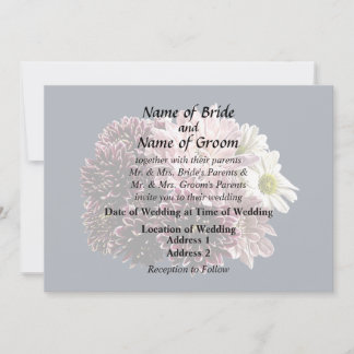 Dark and Light Mums and Daisies Invitation