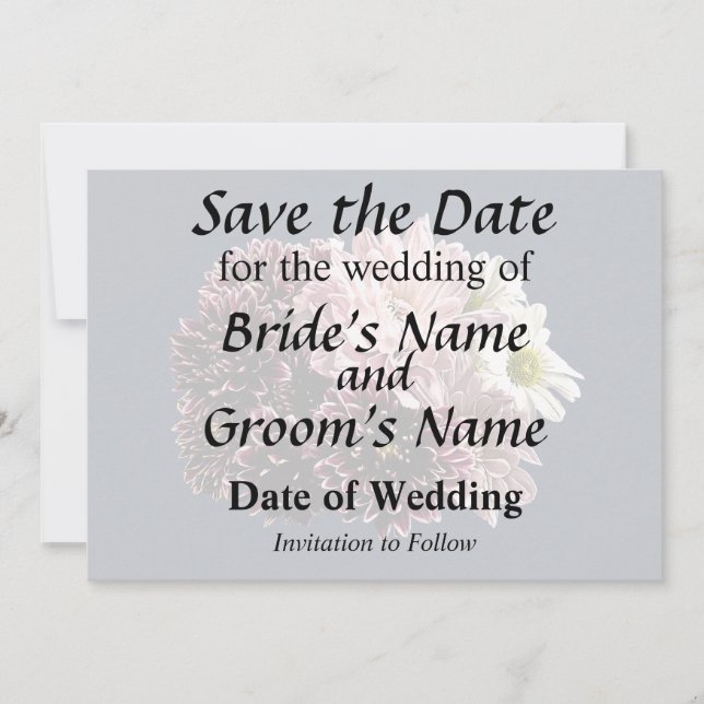 Dark and Light Mums and Daisies Save The Date (Front)