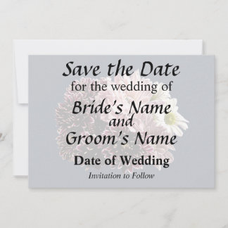 Dark and Light Mums and Daisies Save The Date