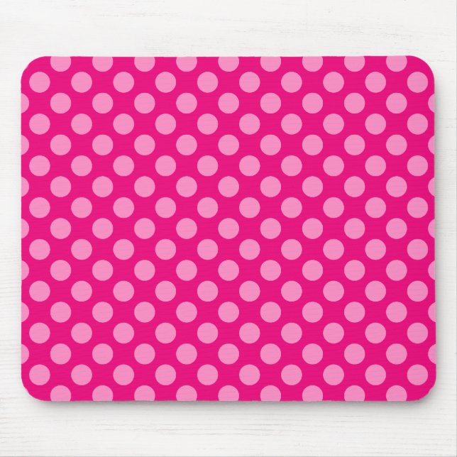 Dark and Light Pink Polka Dots Mouse Pad (Front)