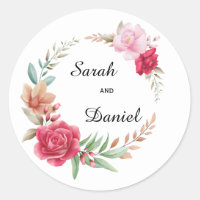 Dark and Light Pink Rose Blush Envelope Seal