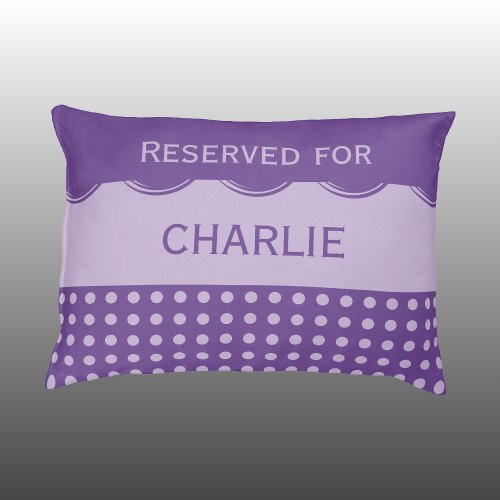 Dark and light purple polka dots reserved for name pet bed