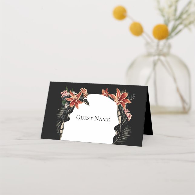Dark and Moody Customizable Wedding Place Cards (Front)