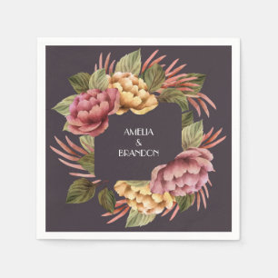 Dark and Moody Floral Napkins