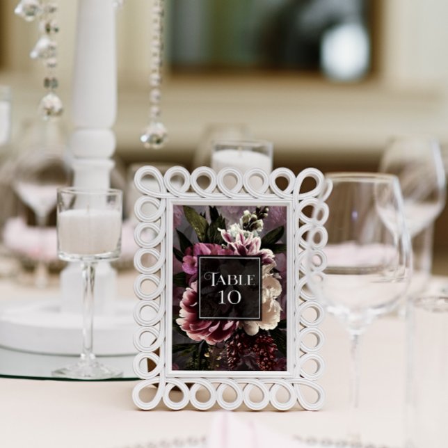 Dark and Moody Floral Table Number (Creator Uploaded)