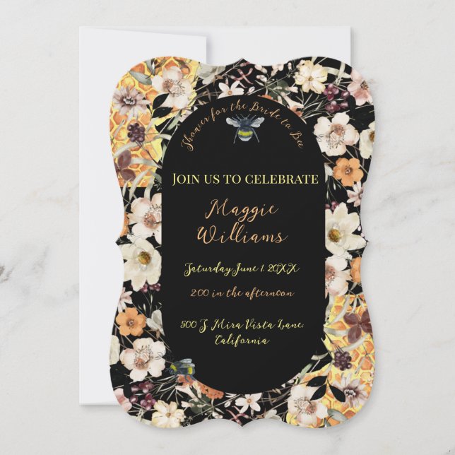Dark and Moody Honeybee Bridal Shower (Front)
