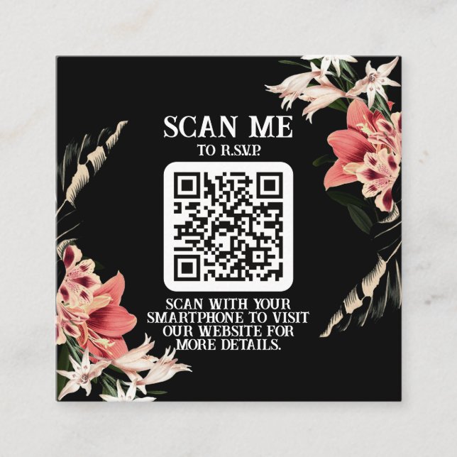 Dark and Moody QR Code Wedding Enclosure Card (Front)