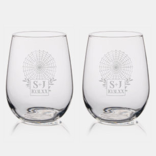 Dark and Moody Spiderweb Personalized Glasses