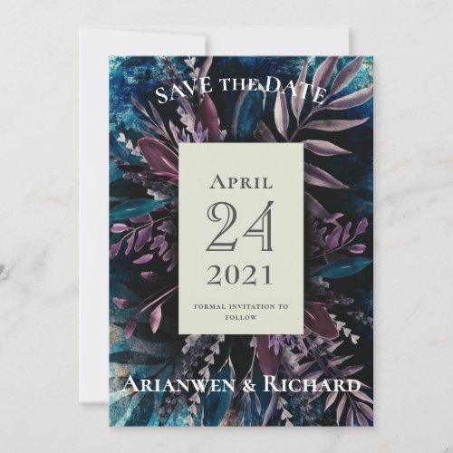 Dark and Moody Wedding invitation save the date