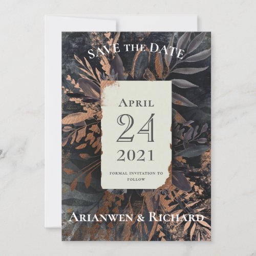 Dark and Moody Wedding save the date Invitation