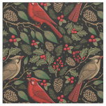 Dark and Moody Winter Cardinals Fabric