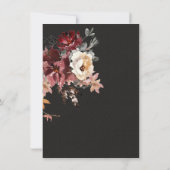 Dark and Moody Winter Floral Wedding Invitation (Back)