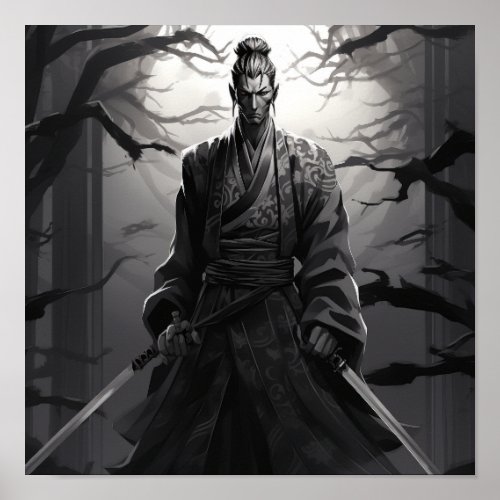 Dark and Mysterious Haunted Samurai Priest Poster