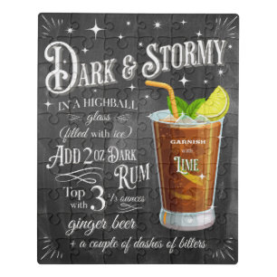 Dark and Stormy Chalkboard Recipe Jigsaw Puzzle