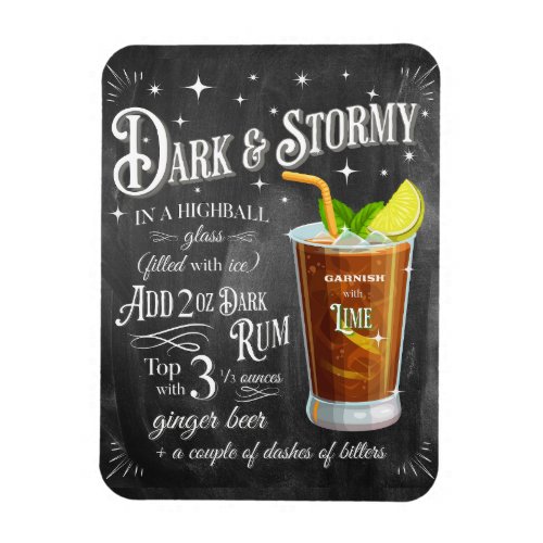 Dark and Stormy Chalkboard Recipe Magnet