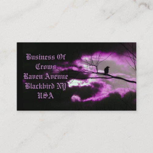 Dark And Unique Crow Business Card