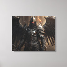 Dark Angel Armor Warrior - Stretched Canvas Print