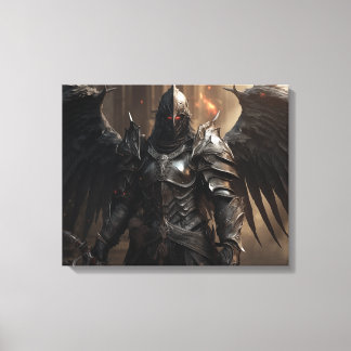 Dark Angel Armor Warrior - Stretched Canvas Print