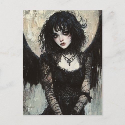 Dark Angel Fantasy Beautiful Postcard