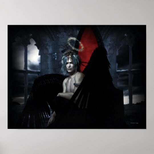 Dark Angel Goth Art Male Pinup Poster
