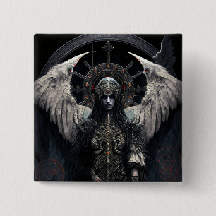 Dark Angel Gothic Fantasy Art Button