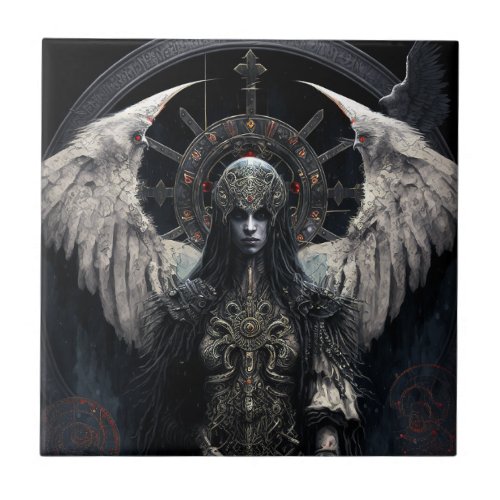 Dark Angel Gothic Fantasy Art Ceramic Tile