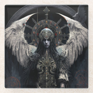 Dark Angel Gothic Fantasy Art Glass Coaster
